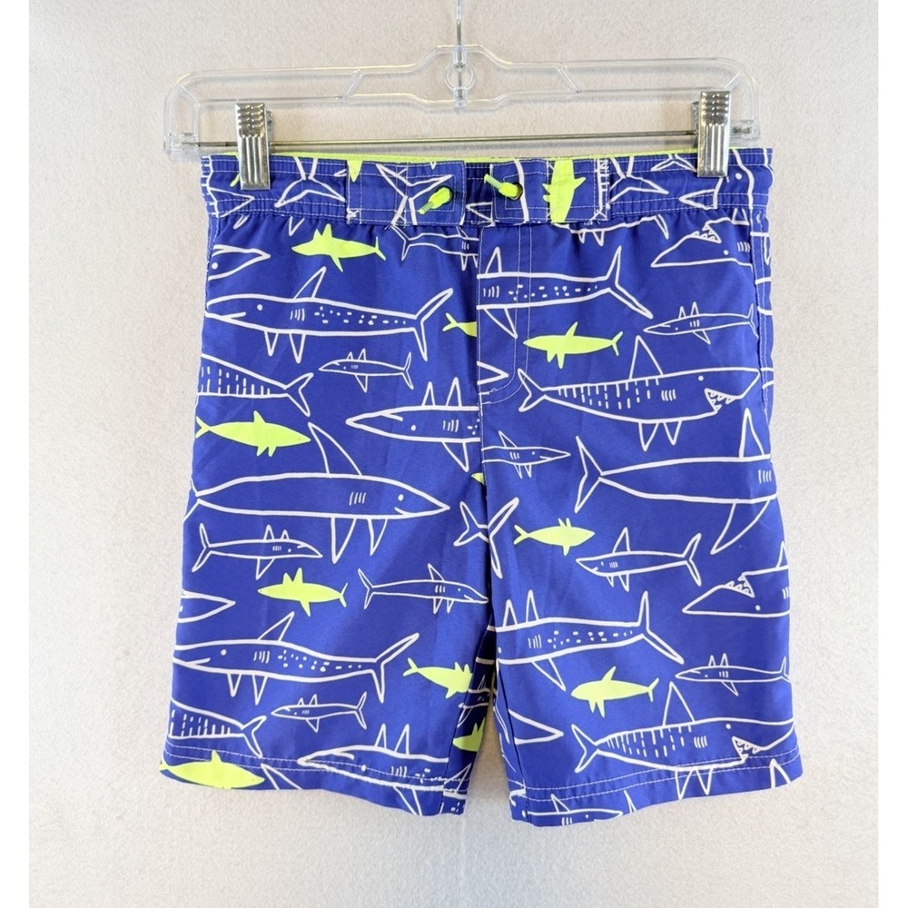 Carters Boys Swim Trunks Size 7 Sharks Lined Drawstring